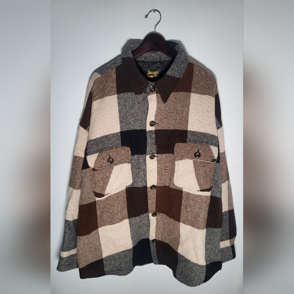 👕🌶 Vintage Saxon Leather Flannel Button Up Lined Jacket New without Tags - Picture 1 of 6